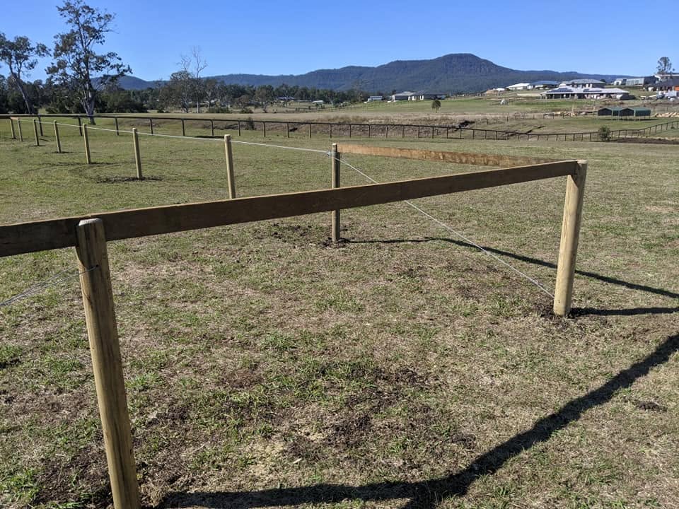 Fence wire being run