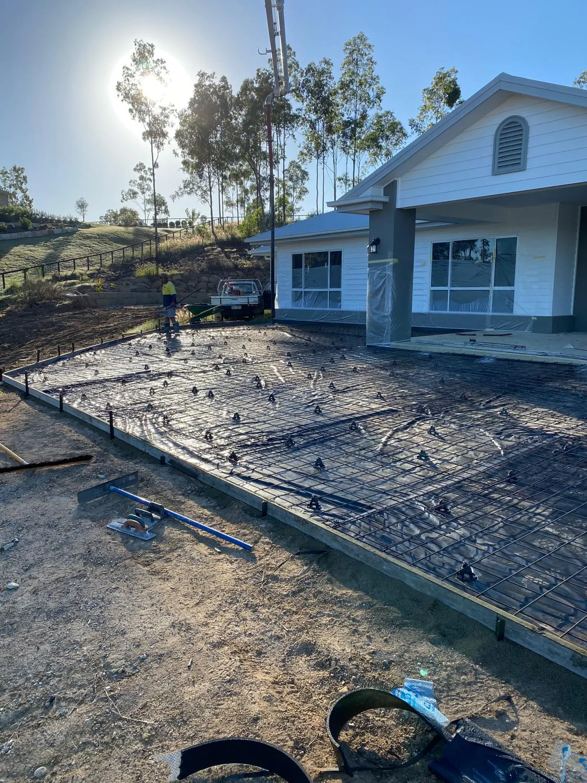 Edge forms and mesh before a house slab